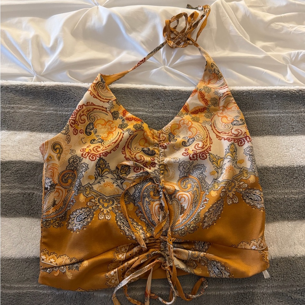 Superdown Paisley Print Halter Top - Size S